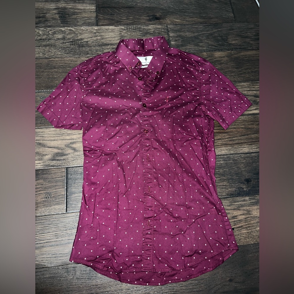 Father Sons maroon dress shirt